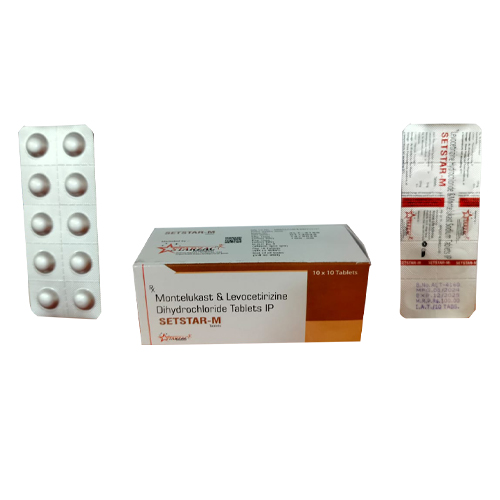 Product Name: SETSTAR M, Compositions of Montelukast Sodium & Levocetrizine Dihydrochloride Tablets IP are Montelukast Sodium & Levocetrizine Dihydrochloride Tablets IP - Access Life Science