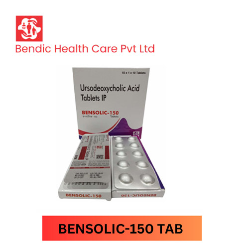 Product Name: BENSOLIC 150, Compositions of BENSOLIC 150 are Unsodeoxycholic Acid Tablets IP - Bendic Healthcare Private Limited