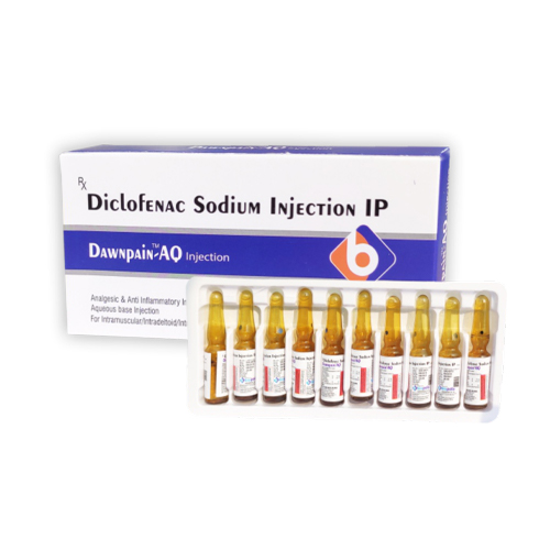 Product Name: DAWNPAIN AQ, Compositions of DAWNPAIN AQ are Diclofenac Sodium Injecton IP  - Biopolis Lifesciences Private Limited