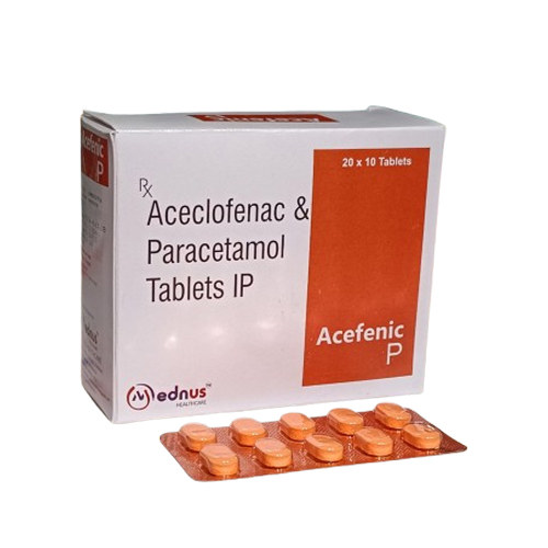 Product Name: Acefenic P, Compositions of Acefenic P are Aceclofenac & Paracetamol Tablets IP - Mednus Healthcare