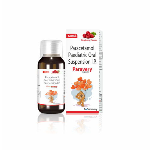 Product Name: Paravery, Compositions of Paravery are Paracetamol Paediatric Oral Suspension I.P - Biodiscovery Lifesciences Private Limited