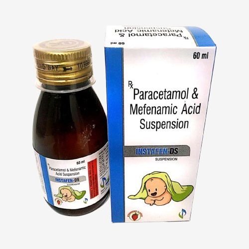 Product Name: INSTAFEN DS, Compositions of INSTAFEN DS are Paracetamol & Mefenamic Acid Suspension - Insta Care Lifesciences