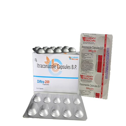 Product Name: Diftra 200, Compositions of Diftra 200 are Itraconazole Capsules B.P.  - Cardiff Biocare