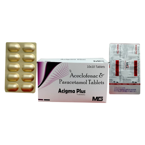 Product Name: ACIGMA PLUS, Compositions of Aceclofenac & Paracetomal Tablets are Aceclofenac & Paracetomal Tablets - Access Life Science