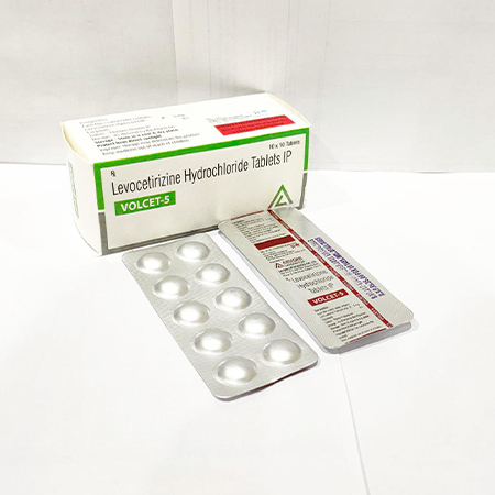 Product Name: Volcet 5, Compositions of Levocetirizine Hydrochloride Tablets IP are Levocetirizine Hydrochloride Tablets IP - Arvoni Lifesciences Private Limited