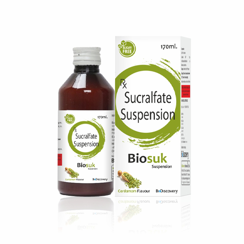 Product Name: Biosuk, Compositions of Biosuk are Sucralfate Suspension - Biodiscovery Lifesciences Private Limited