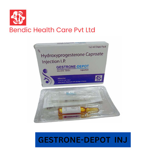 Product Name: GESTRONE DEPOT, Compositions of Hydroxprogesterone Caproate Injection are Hydroxprogesterone Caproate Injection - Bendic Healthcare Private Limited