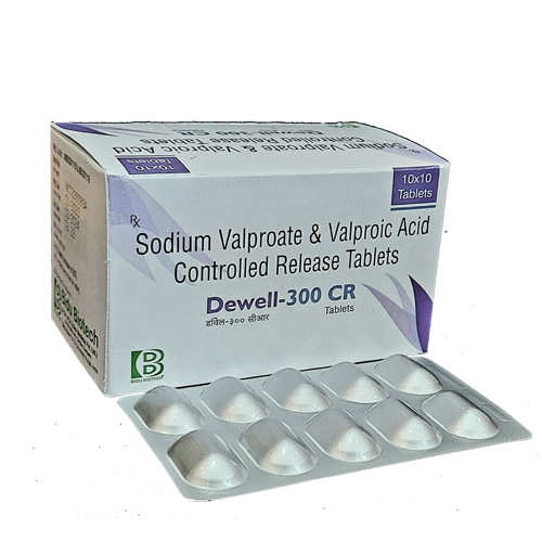 Product Name: Dewell 300 CR, Compositions of Sodium Valproate & Valproic Acid Controlled Release Tablets are Sodium Valproate & Valproic Acid Controlled Release Tablets - Bidu Biotech