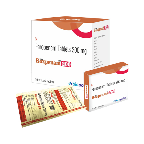 Product Name: ROXPENAM 200, Compositions of Faropenem Tablets 200mg are Faropenem Tablets 200mg - Biopolis Lifesciences Private Limited