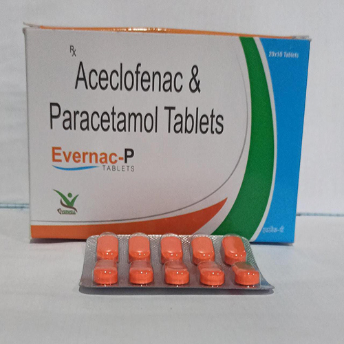 Product Name: Evernac P , Compositions of Evernac P  are Aceclofenac & Paracetamol Tablets  - Everwell Pharma Private Limited