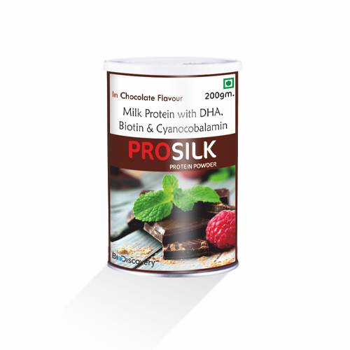 Product Name: PROSILK, Compositions of PROSILK are Milk Protein with DHA. Biotin & Cyanocobalamin - Biodiscovery Lifesciences Private Limited