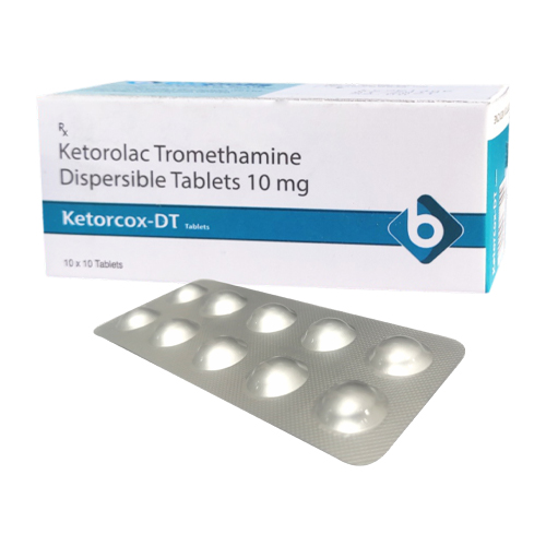 Product Name: KETORCOX DT , Compositions of KETORCOX DT  are Ketorolac tromethamine Dispersible Tablets 10mg - Biopolis Lifesciences Private Limited