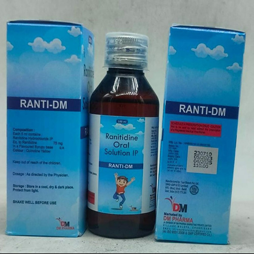 Product Name: RANTI DM , Compositions of RANTI DM  are Ranitidine Oral Solution IP  - DM Pharma