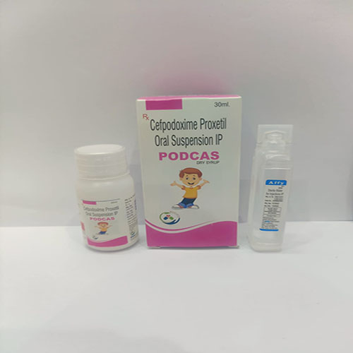 Product Name: Podcas, Compositions of Cefpodoxime Proxetil For Oral Suspension IP are Cefpodoxime Proxetil For Oral Suspension IP - Medicasa Pharmaceuticals