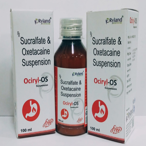 Product Name: Ociryl OS, Compositions of Ociryl OS are Sucralfate &  Oxetacaine Suspension - Ryland Health Care