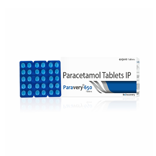 Product Name: Paravery 650, Compositions of Paravery 650 are Paracetamol Tablets IP - Biodiscovery Lifesciences Private Limited