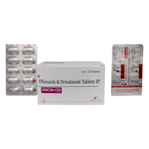 Product Name: VNCIN OD, Compositions of VNCIN OD are Ofloxacin & Orindazole Tablets IP - Access Life Science