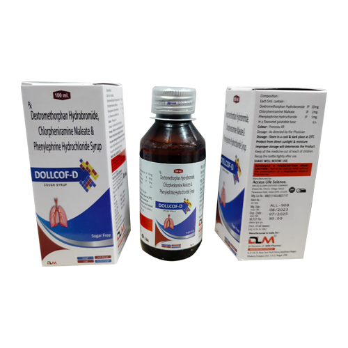 Product Name: DOLLCOF D, Compositions of DOLLCOF D are Dextromethorphan Hydrobroide, Chlopheniramine Maleate & Phenylephrine Hydrochloride Syrup - Access Life Science