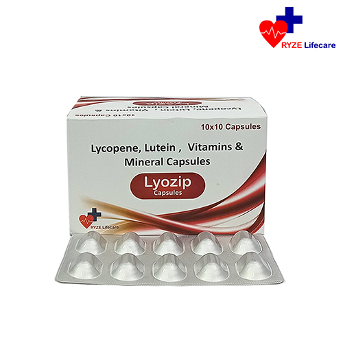 Product Name: Lyozip , Compositions of Lycopene ,  Lutein , Vitamins & Mineral Capsules  are Lycopene ,  Lutein , Vitamins & Mineral Capsules  - Ryze Lifecare
