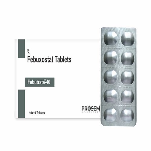 Product Name: Febutrate 40, Compositions of Febuxostat Tablets are Febuxostat Tablets - Prosem Healthcare