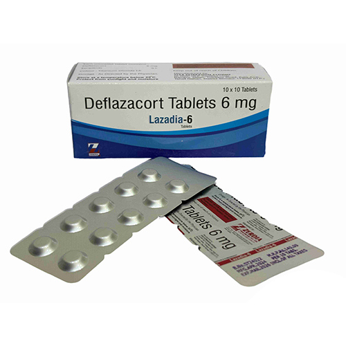 Product Name: Lazadia 6, Compositions of Lazadia 6 are Deflazacort Tablets 6 mg - Zerdia Healthcare Private Limited