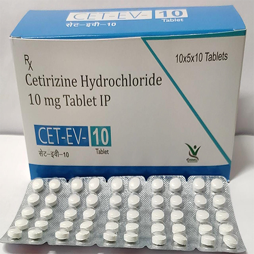 Product Name: CET EV 10 , Compositions of CET EV 10  are Cetirizine Hydrochloride 10 mg Tablet IP  - Orange Biotech Private Limited