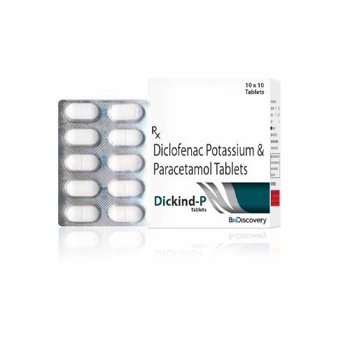 Product Name: Dickind P, Compositions of Dickind P are Diclofenac Potassium & Paracetamol Tablets - Biodiscovery Lifesciences Private Limited