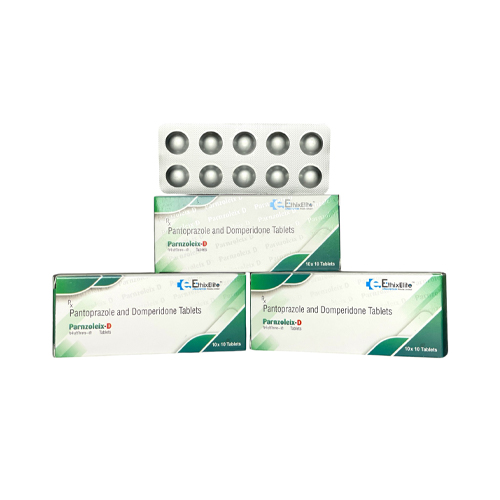 Product Name: PARNZOLEIX D, Compositions of PARNZOLEIX D are Pantoprazole and Domperidone Tablets - EthixElite Lifesciences Private Limited