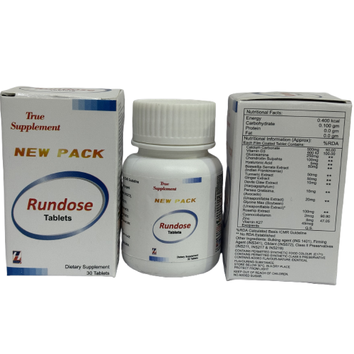 Product Name: Rundose Tablets, Compositions of Rundose Tablets are - - Zerdia Healthcare Private Limited