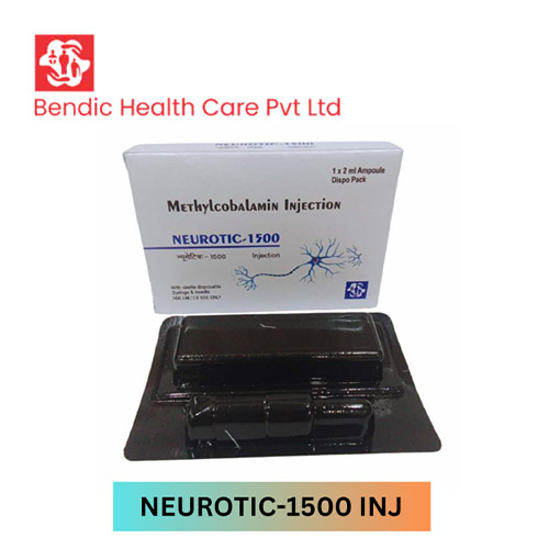 Product Name: NEUROTIC 1500, Compositions of NEUROTIC 1500 are Methylcobalamin Injection  - Bendic Healthcare Private Limited