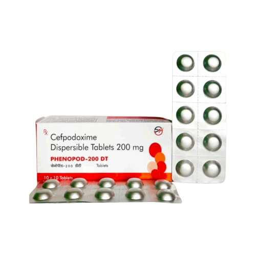 Product Name: PHENOPOD 200 DT, Compositions of PHENOPOD 200 DT are Cefpodoxime Dispersible Tablets 200 mg - Mednus Healthcare