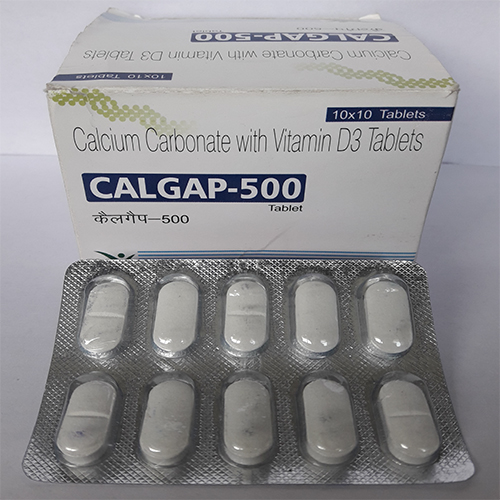 Product Name: CALGAP 500 , Compositions of CALGAP 500  are Calcium Carbonate with Vitamin D3 Tablets  - Orange Biotech Private Limited