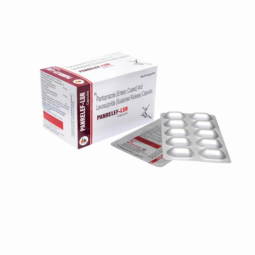 Product Name: PANRELEF LSR, Compositions of PANRELEF LSR are Pantoprazole (Enteric Coated) And Levosuipinde (Sustaned Release Capsules - MK Healthcare