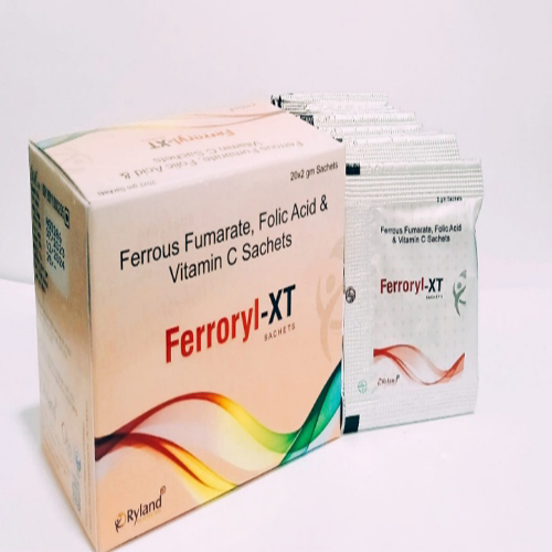 Product Name:  Ferroryl XT, Compositions of Ferrous Fumarate, Folic Acid & Vitamin C Sachets are Ferrous Fumarate, Folic Acid & Vitamin C Sachets - Ryland Health Care