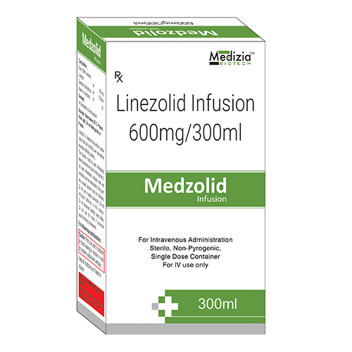 Product Name: Medzolid, Compositions of Linezolid Infusion 600mg/300ml are Linezolid Infusion 600mg/300ml - Medizia Biotech