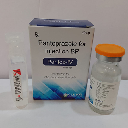 Product Name: Pentoz IV, Compositions of Pentoz IV are Pantoprazole for Injection BP - Ceetox HealthCare Private Limited