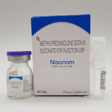 Product Name: Nisonom, Compositions of Nisonom are Methylprednisolone Sodium succinate for Injection Usp - Acinom Healthcare