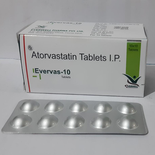 Product Name: Evervas 10 , Compositions of Evervas 10  are Atorvastatin Tablets I.P. - Everwell Pharma Private Limited