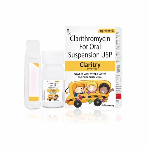 Product Name: Claritry, Compositions of Claritry are Clarithromycin For Oral Suspension USP - Biodiscovery Lifesciences Private Limited