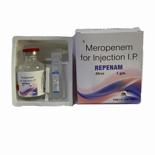 Product Name: REPENAM, Compositions of REPENAM are Meropenem for Injection I.P - MK Healthcare