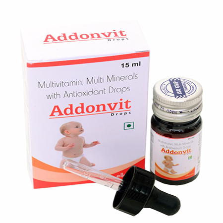 Product Name: Addonvit, Compositions of Addonvit are Multivitamin, Multiminerals, with Antioxidant Drops - Ellanjey Lifesciences