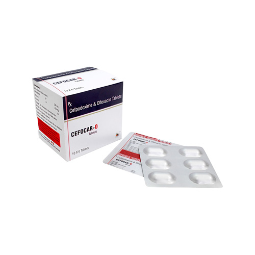 Product Name: CEFOCAR 0, Compositions of Cefpodoxime & Ofloxacin Tablets are Cefpodoxime & Ofloxacin Tablets - MK Healthcare