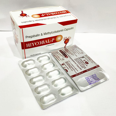 Product Name: Hiycobal P, Compositions of Hiycobal P are Pregabalin & Methylcobalamin Capsules - Arvoni Lifesciences Private Limited