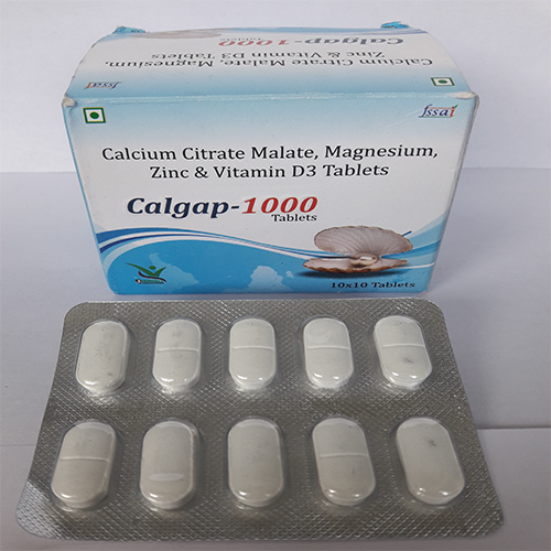 Product Name: Calgap 1000 , Compositions of Calgap 1000  are Calcium Citrate Malate, Magnesium, Zinc & Vitamin D3 Tablets  - Orange Biotech Private Limited