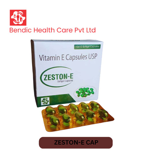 Product Name: ZESTON E, Compositions of ZESTON E are Vitamin E Capsules USP - Bendic Healthcare Private Limited