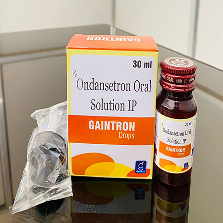 Product Name: Gaintron, Compositions of Ondansetron Oral Solution IP are Ondansetron Oral Solution IP - Gainmed Biotech Private Limited