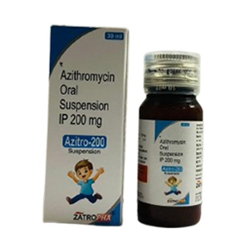 Product Name: Azitro 200, Compositions of Azitro 200 are Azithromycin Oral Suspension IP 200 mg - Zatropha Pharma