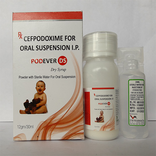 Product Name: PODEVER  DS , Compositions of PODEVER  DS  are CEFPODOXIME FOR ORAL SUSPENSION I.P.  - Everwell Pharma Private Limited