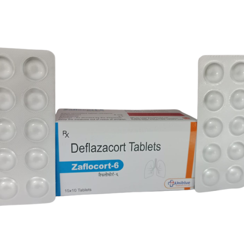 Product Name: Zaflocort 6, Compositions of Zaflocort 6 are Deflazacort Tablets - Uniblue Healthcare Private Limited