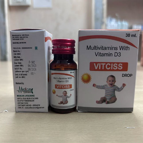 Product Name: VITCISS, Compositions of are mutivitamins With Vitamin D3 - Medicure LifeSciences